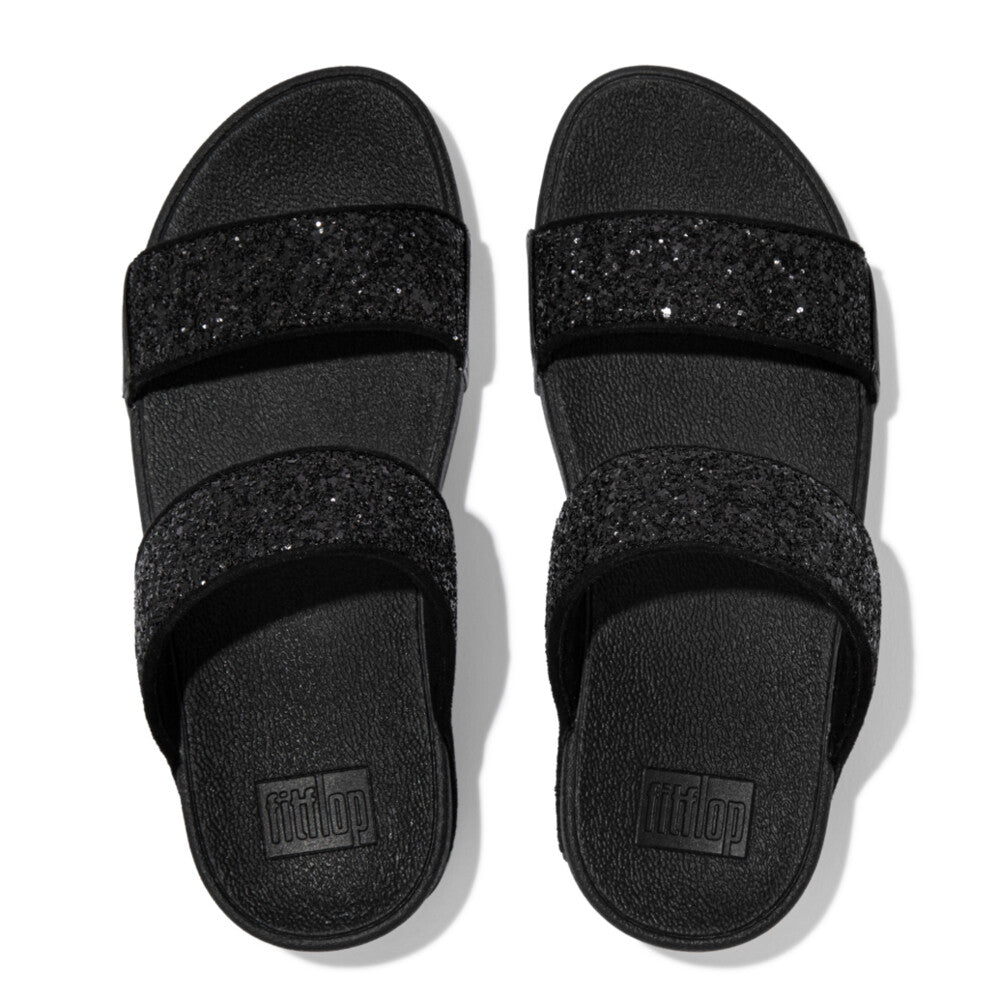 FitFlop Lulu Glitter Slide Sandals in Black Glitter – Island Trends