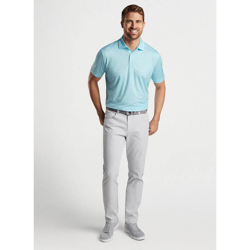 Peter Millar Worth A Shot Performance Jersey Polo Shirt - Celeste