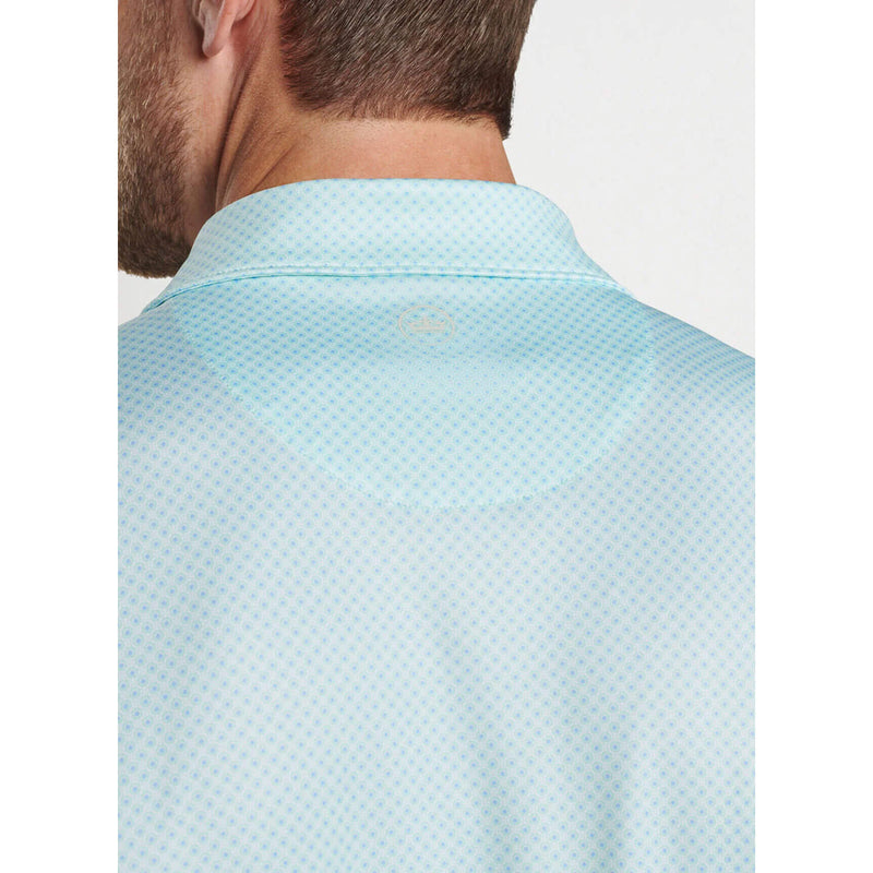 Peter Millar Circle Geo Performance Jersey Polo Shirt - Seaglass