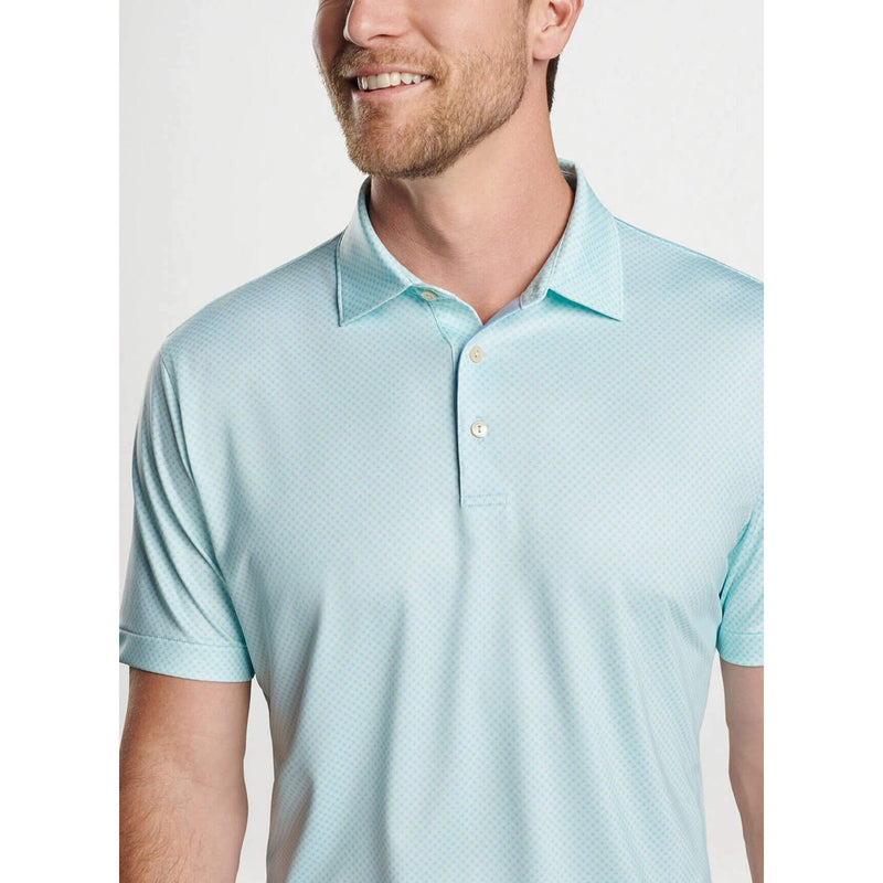 Peter Millar Circle Geo Performance Jersey Polo Shirt - Seaglass