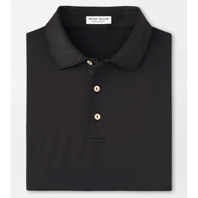 Peter Millar Solid Stretch Jersey Sean Self Collar Polo Shirt - Black*