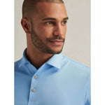 Peter Millar Solid Stretch Jersey Sean Self Collar Polo Shirt - Cottage Blue*