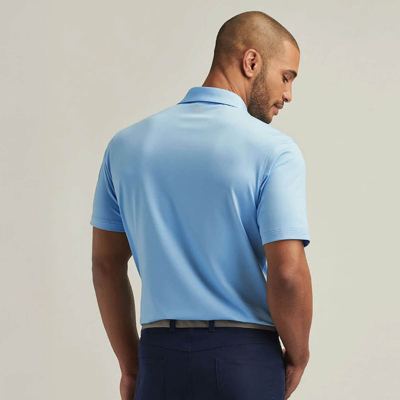 Peter Millar Solid Stretch Jersey Sean Self Collar Polo Shirt - Cottage Blue*