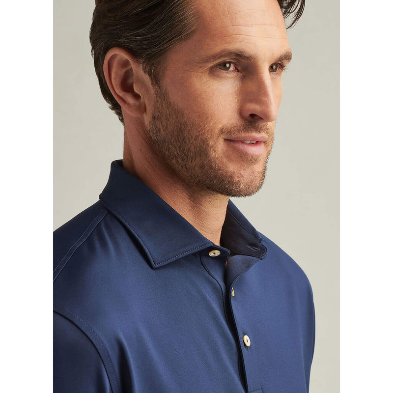 Peter Millar Solid Stretch Jersey Sean Self Collar Polo Shirt - Navy*