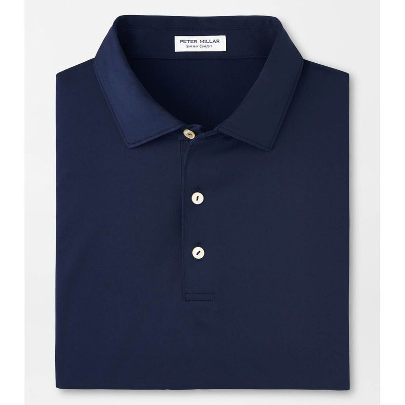 Peter Millar Solid Stretch Jersey Sean Self Collar Polo Shirt - Navy*