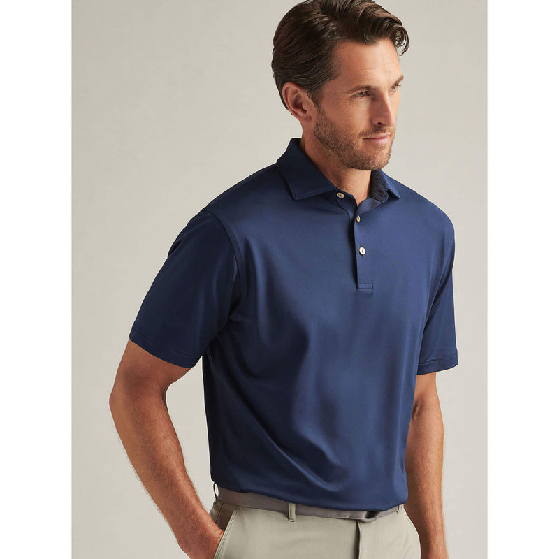 Peter Millar Solid Stretch Jersey Sean Self Collar Polo Shirt - Navy*