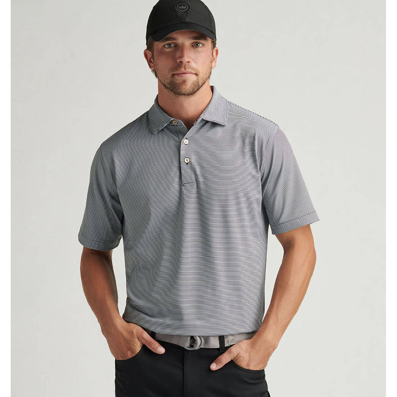 Peter Millar Jubilee Stripe Stretch Jersey Polo Shirt - Black*