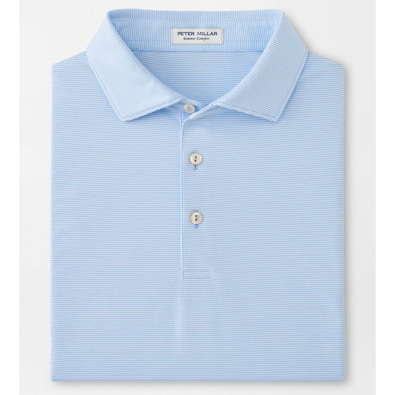 Peter Millar Jubilee Stripe Stretch Jersey Polo Shirt - Cottage Blue*