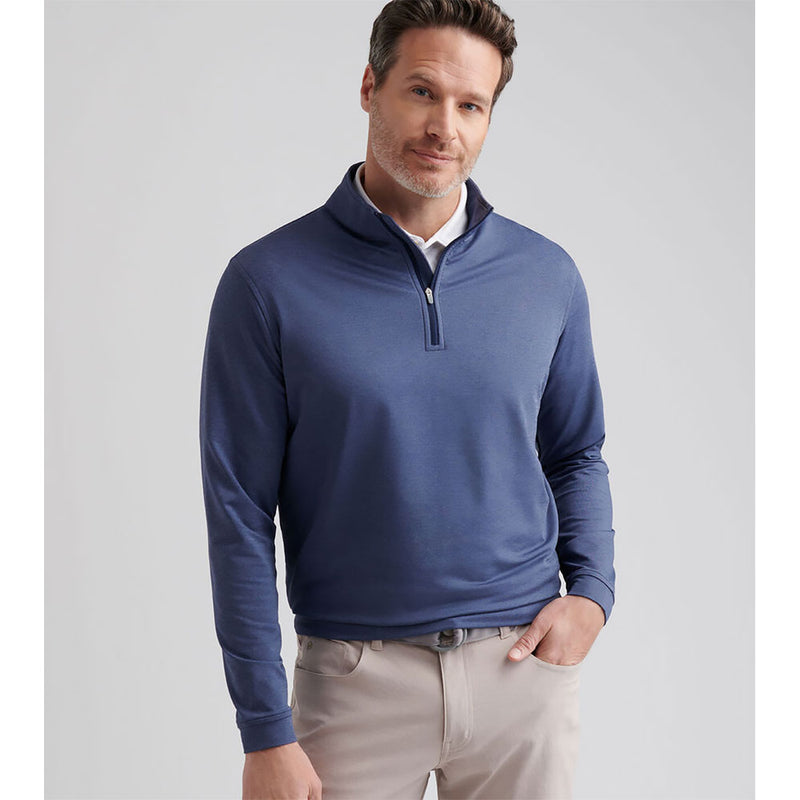 Peter Millar Perth Mélange Performance 1/4 Sweater - Navy*
