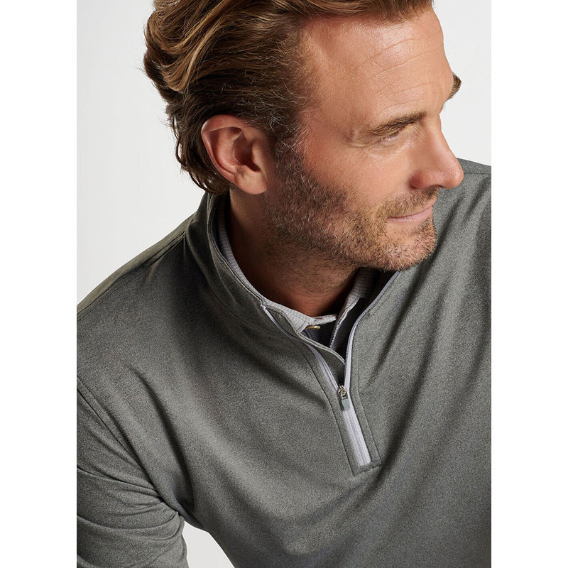 Peter Millar Perth Mélange Performance 1/4 Sweater - Smoke*