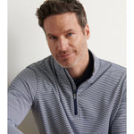 Peter Millar Perth Mini Stripe 1/4 Zip Sweater - Navy / White Stripe*