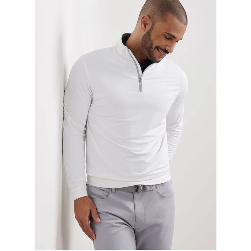 Peter Millar Perth Stretch Loop Terry 1/4 Zip Sweater - White*