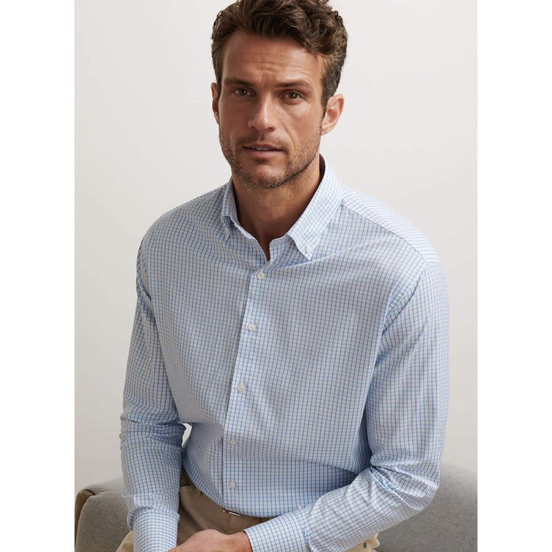 Peter Millar Men's Hanford Performance Twill Sport Shirt - Cottage Blue*
