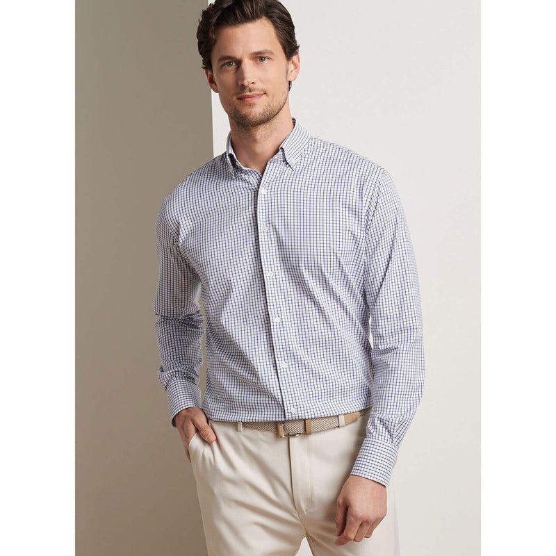 Peter Millar Men's Hanford Performance Twill Sport Shirt - Classic Navy*