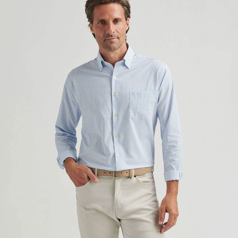 Peter Millar Hanford Performance Twill Classic Fit Sport Shirt - Cottage Blue