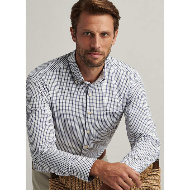 Peter Millar Hanford Performance Twill Classic Fit Sport Shirt - Navy