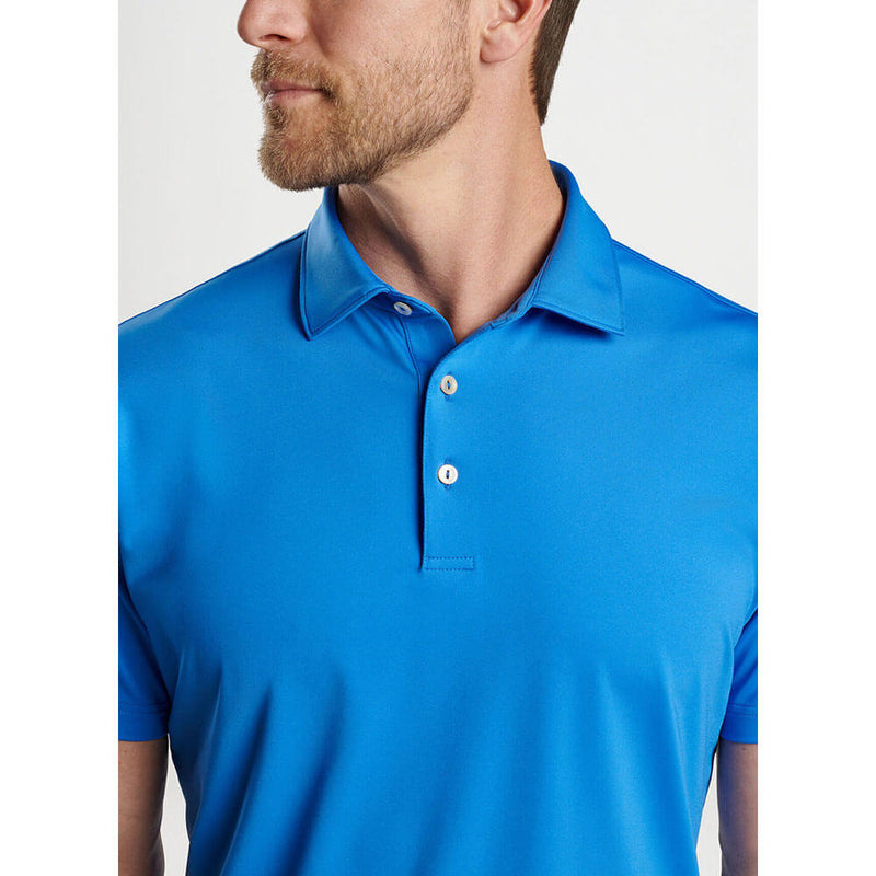 Peter Millar Men's Solid Performance Jersey Polo Shirt - Mako Blue