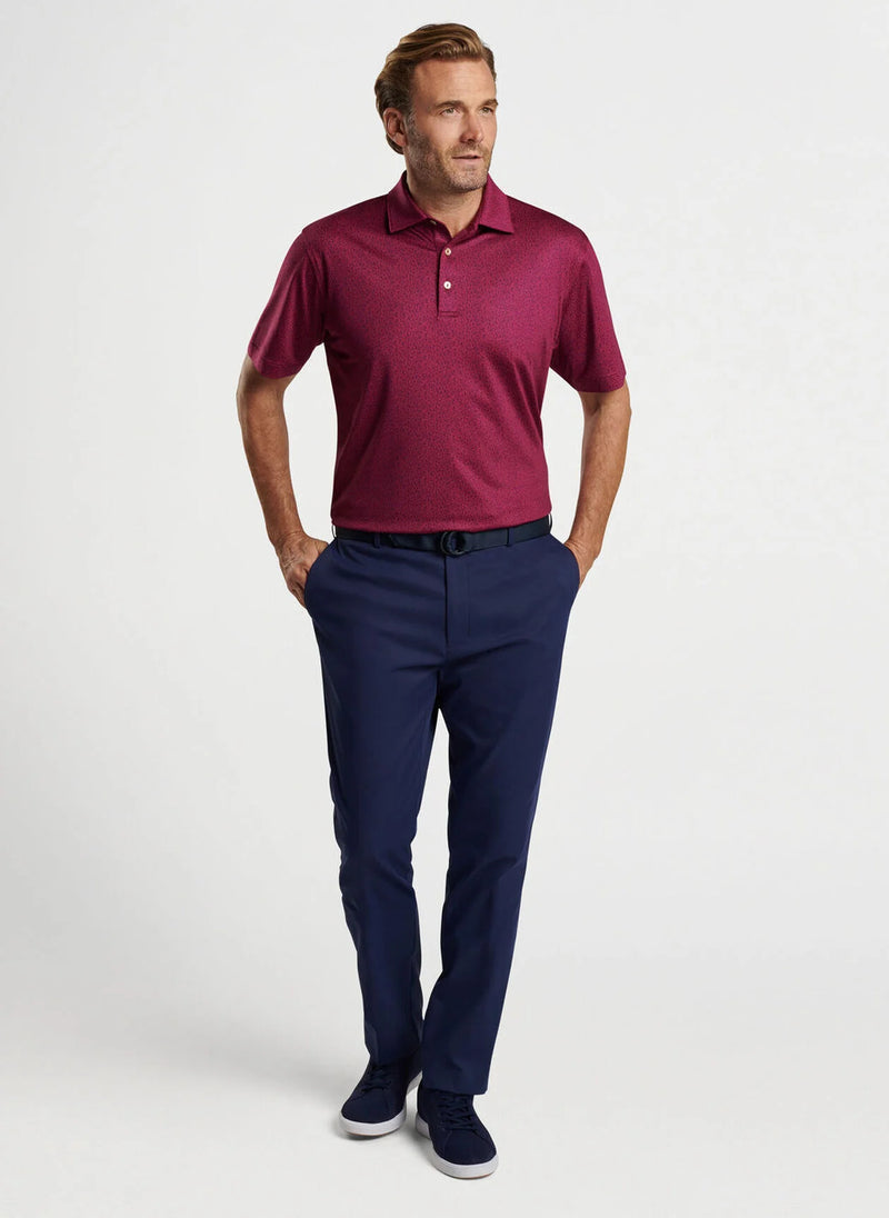 Peter Millar Beer Garden Performance Jersey Polo Shirt - Pomegranate