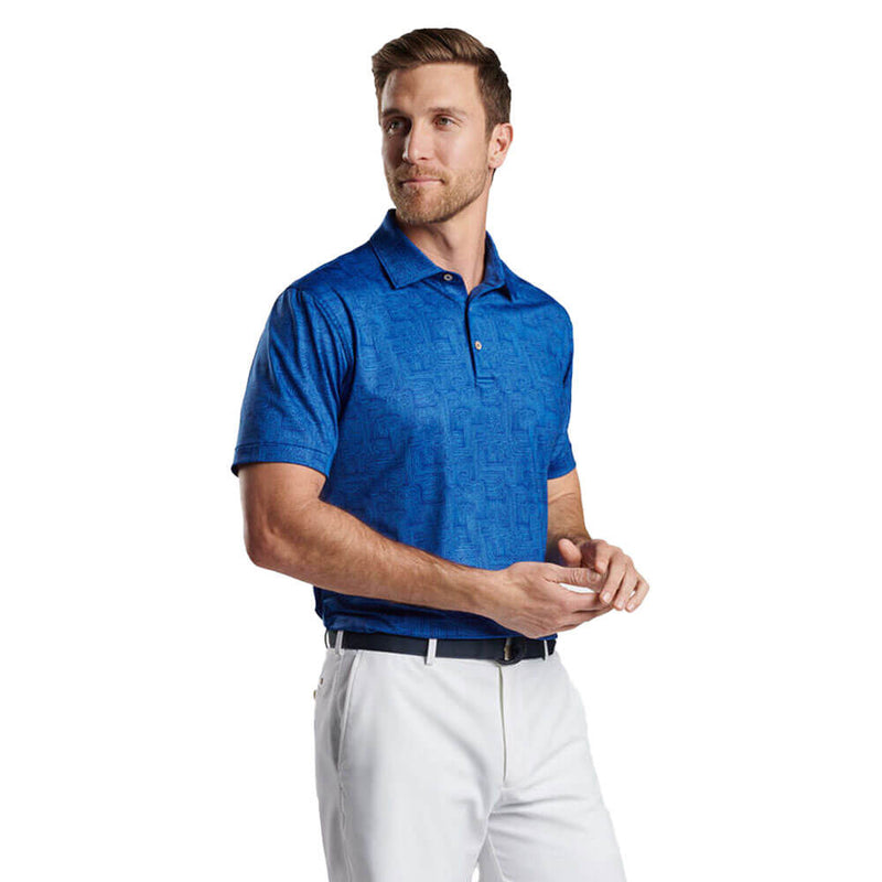 Peter Millar PM Maze Performance Jersey Polo Shirt - Sport Navy