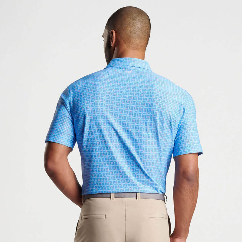 Peter Millar Spokes Performance Mesh Polo Shirt - Liberty Blue