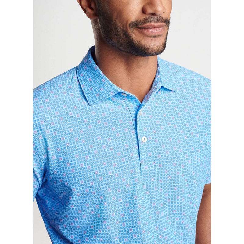 Peter Millar Spokes Performance Mesh Polo Shirt - Liberty Blue