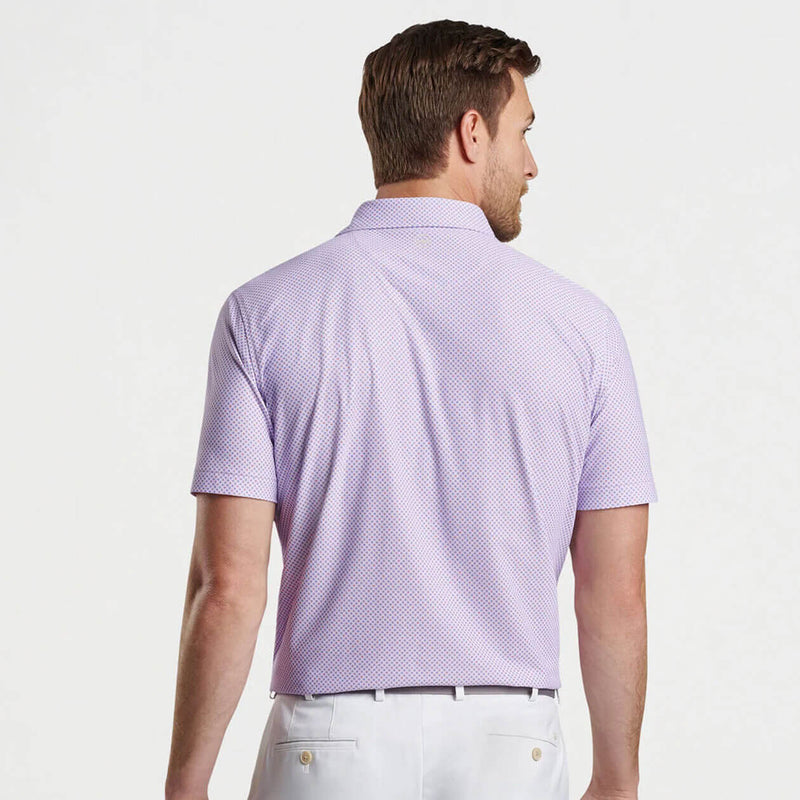 Peter Millar Orbital Geo Performance Mesh Polo Shirt - Petal Purple