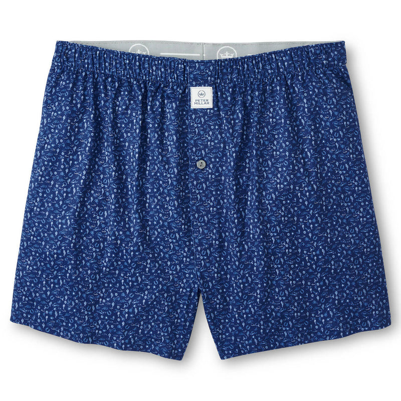 Peter Millar Men's Outlaw Performance Boxers - Sport Navy