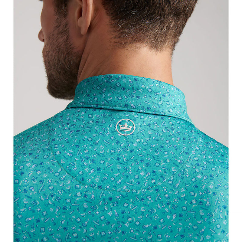 Peter Millar Men's Day Of The Dead Performance Jersey Polo Shirt - Meadow