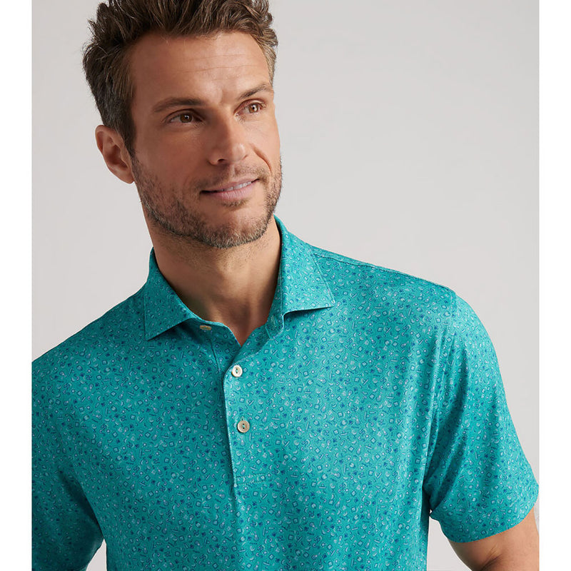 Peter Millar Men's Day Of The Dead Performance Jersey Polo Shirt - Meadow