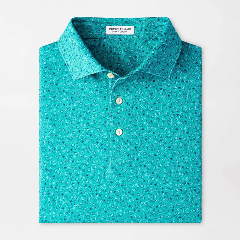 Peter Millar Men's Day Of The Dead Performance Jersey Polo Shirt - Meadow