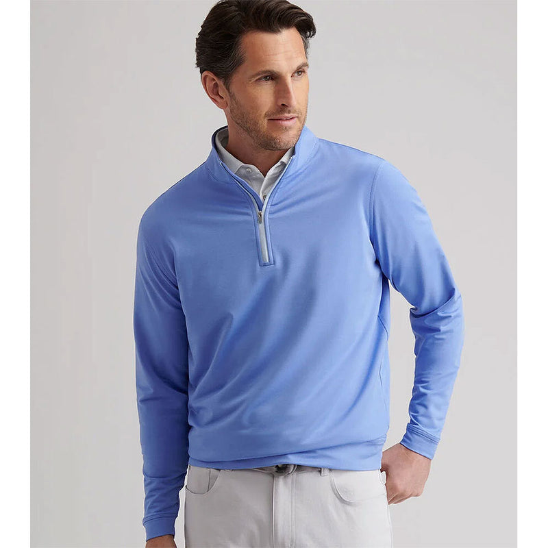 Peter Millar Men's Perth Melange Performance Quarter-Zip Pullover Sweater - Seaside Blue