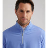 Peter Millar Men's Perth Melange Performance Quarter-Zip Pullover Sweater - Seaside Blue