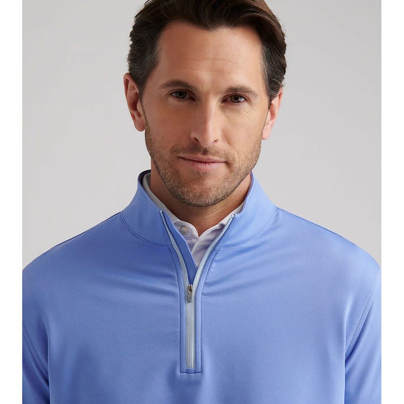 Peter Millar Men's Perth Melange Performance Quarter-Zip Pullover Sweater - Seaside Blue