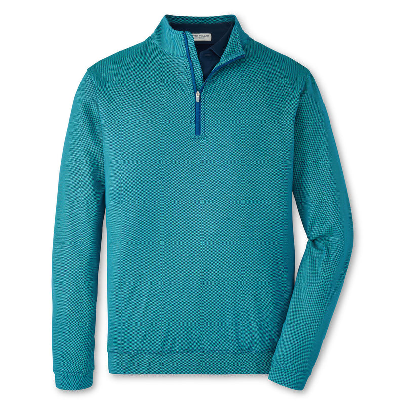 Peter Millar Men's Perth Birdseye Performance Quarter-Zip Pullover Sweater - Sport Navy