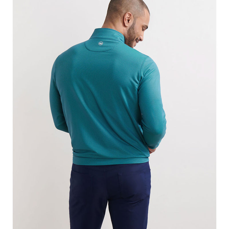 Peter Millar Men's Perth Birdseye Performance Quarter-Zip Pullover Sweater - Sport Navy