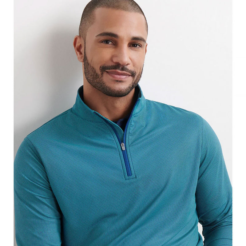 Peter Millar Men's Perth Birdseye Performance Quarter-Zip Pullover Sweater - Sport Navy
