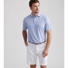 Peter Millar Men's Taza Geo Performance Mesh Polo Shirt - Evening Tide
