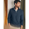 Faherty Sunwashed Slub Quarter-Zip Pullover Sweater - Blue Nights