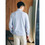 Faherty Sunwashed Slub Quarter-Zip Pullover Sweater - Ice Blue Heather