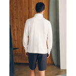 Faherty Sunwashed Slub Quarter-Zip Pullover Sweater - White