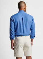 Peter Millar Coastal Garment Dyed Linen Classic Fit Sport Shirt - Moon Blue