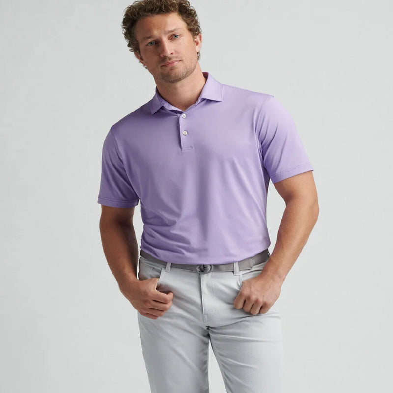 Peter Millar Men's Solid Performance Jersey Polo Shirt - Ultra Violet