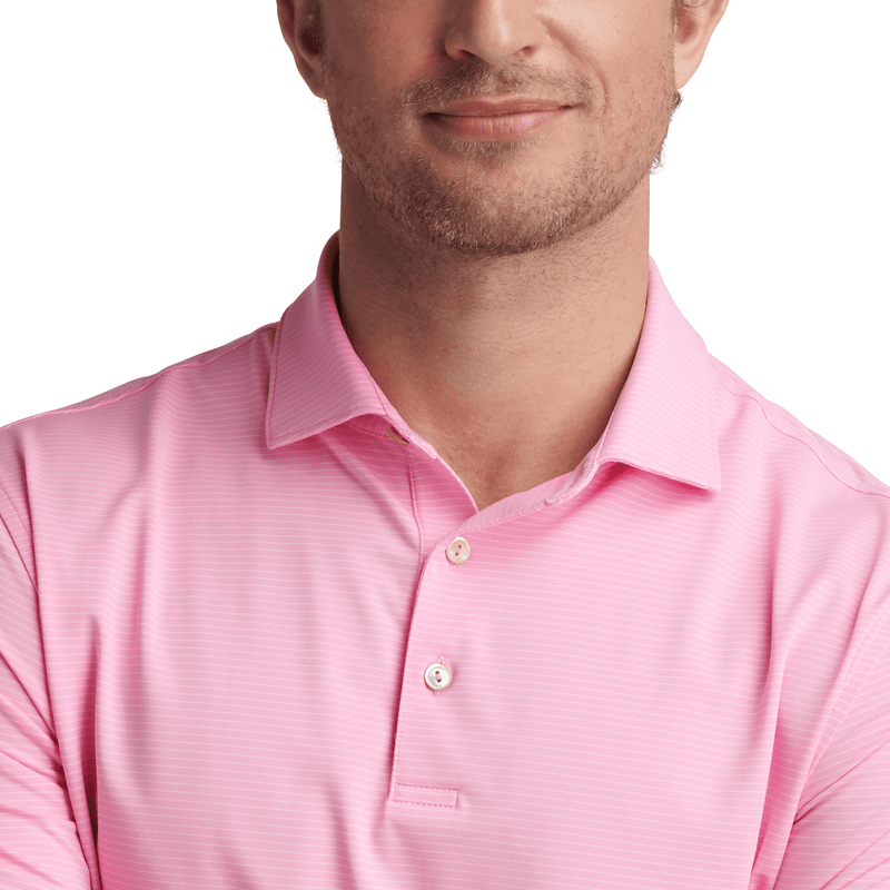 Peter Millar Men's Highlands Performance Jersey Polo Shirt - Pink Vale