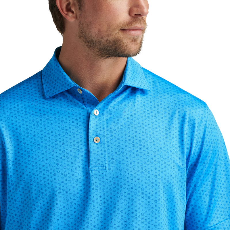 Peter Millar Men's Elements Performance Jersey Polo Shirt - Riverbed