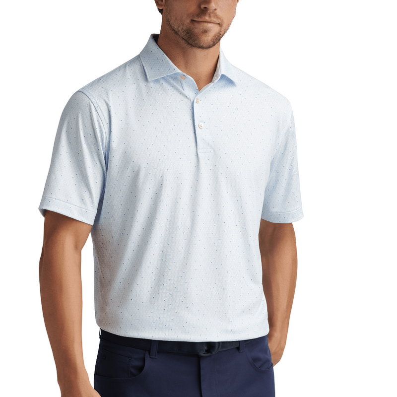 Peter Millar Men's Lacrosse Performance Jersey Polo Shirt - White
