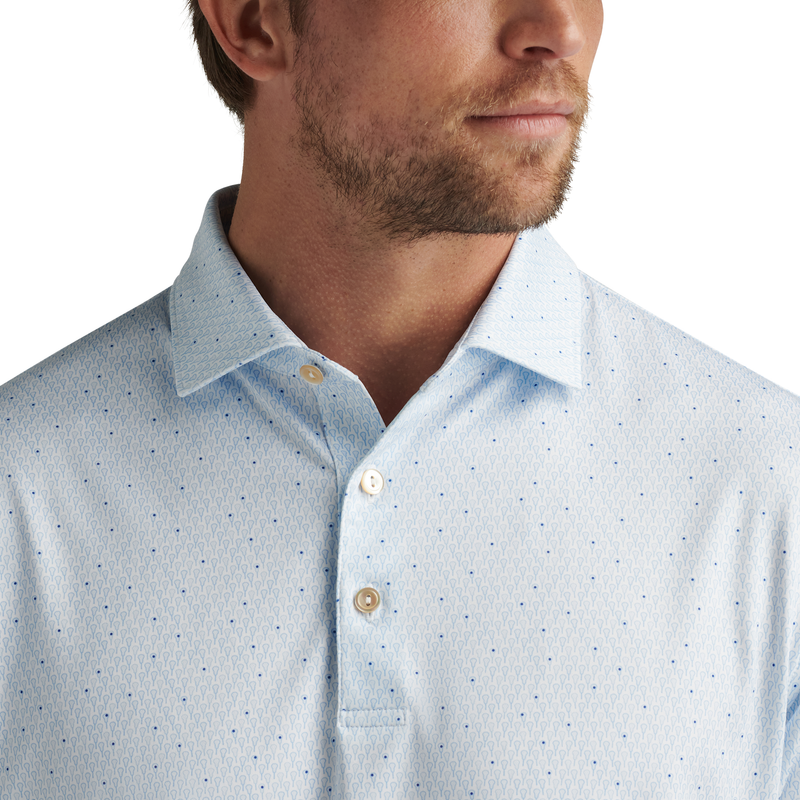 Peter Millar Men's Lacrosse Performance Jersey Polo Shirt - White