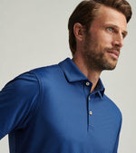 Peter Millar Men's Gingham Performance Jersey Polo Shirt - Navy