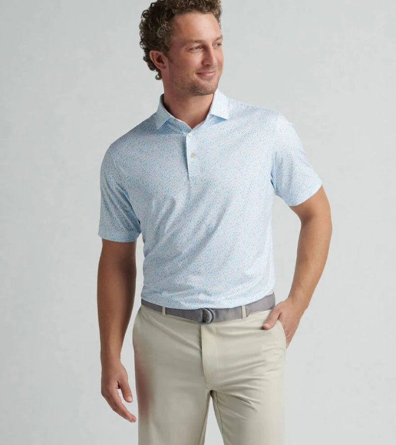 Peter Millar Men's Island Jammin Performance Jersey Polo Shirt - White