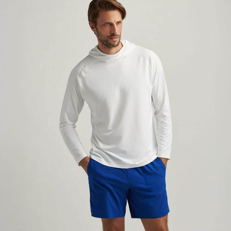 Peter Millar Men's Aurora Performance T-Shirt Hoodie T-Shirt - White