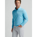 Peter Millar Men's Perth Mélange Performance 1/4 Zip Pullover Sweater - Maya Blue